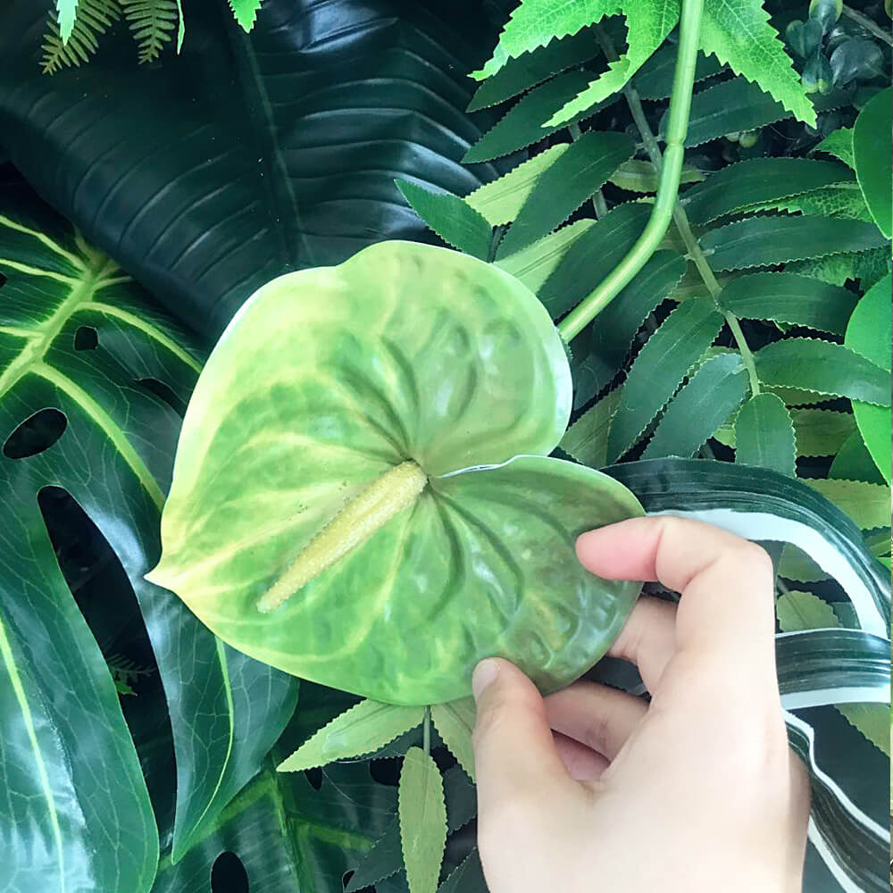 Green Tropical Jungle Fabric Artificial Flower Wall Backdrop Party Decor-ubackdrop