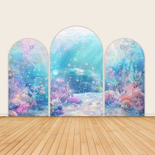 Underwater Castle Arch Birthday Party Decor Backdrop Covers-ubackdrop