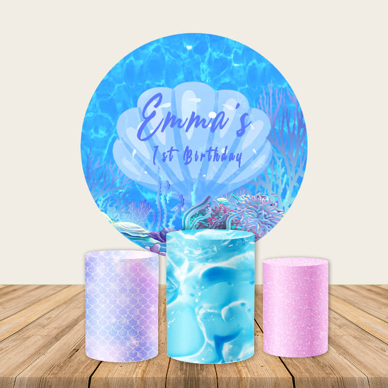 Underwater Mermaid Theme Birthday Party Backdrop-ubackdrop