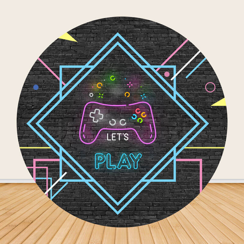 Video Game Theme Round Backdrop Cover-ubackdrop