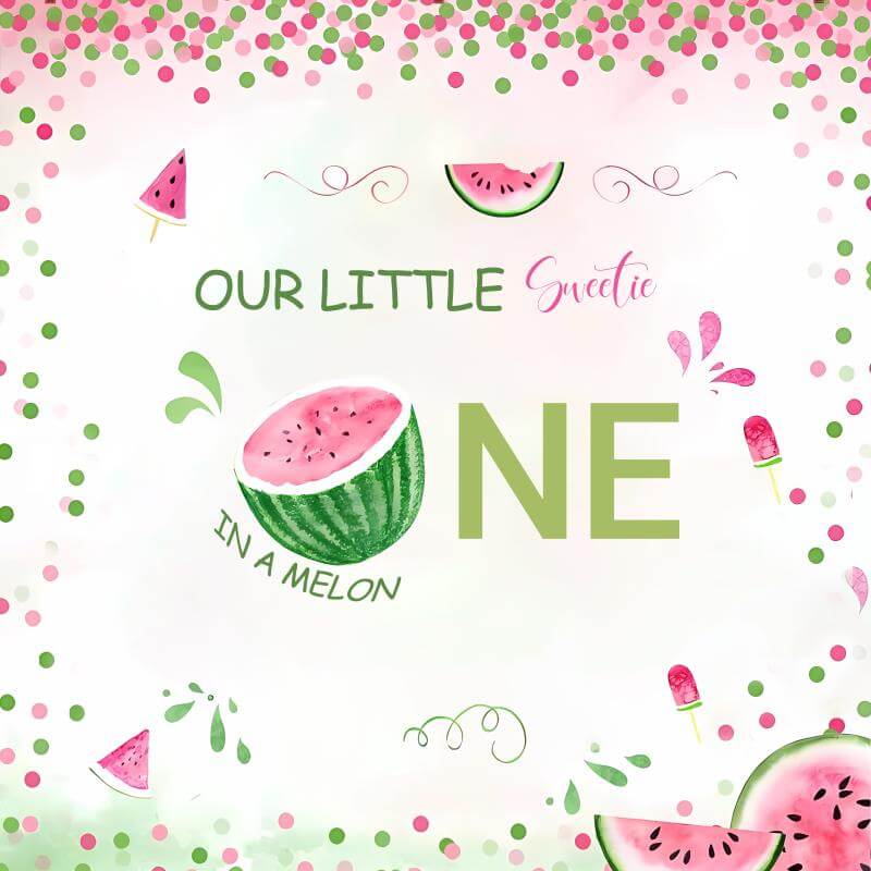 Watermelon Themed Sweetie One Birthday Party Decoration Backdrop-ubackdrop