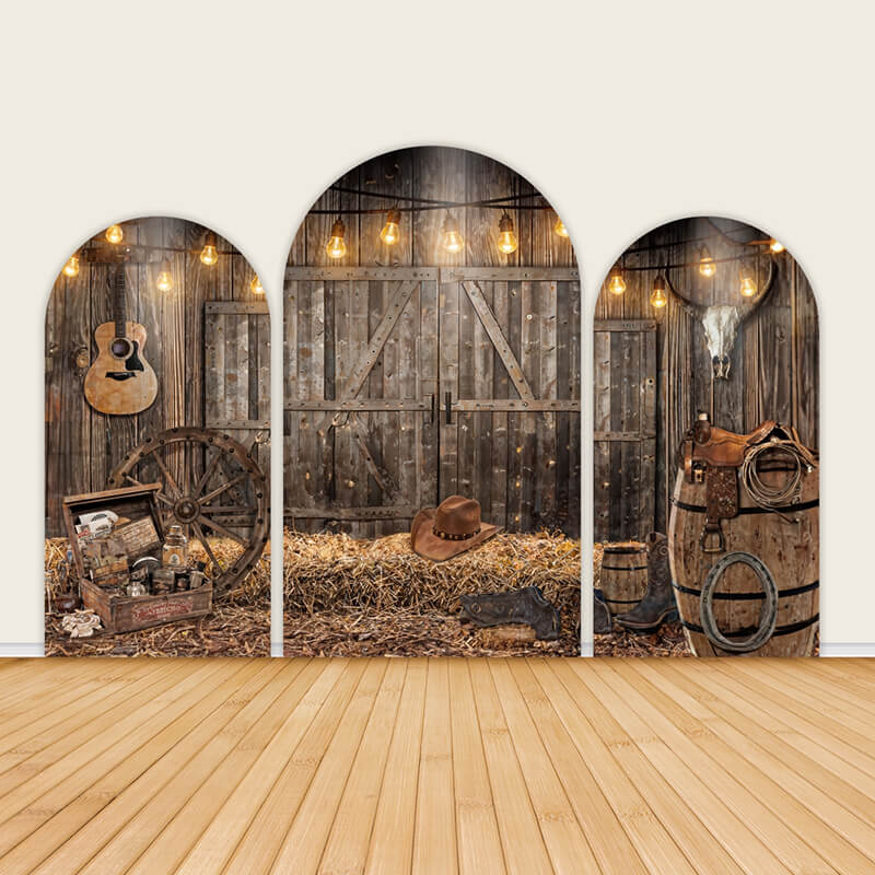 Western Cowboy Party Supplies Decorations Backdrop Cover-ubackdrop