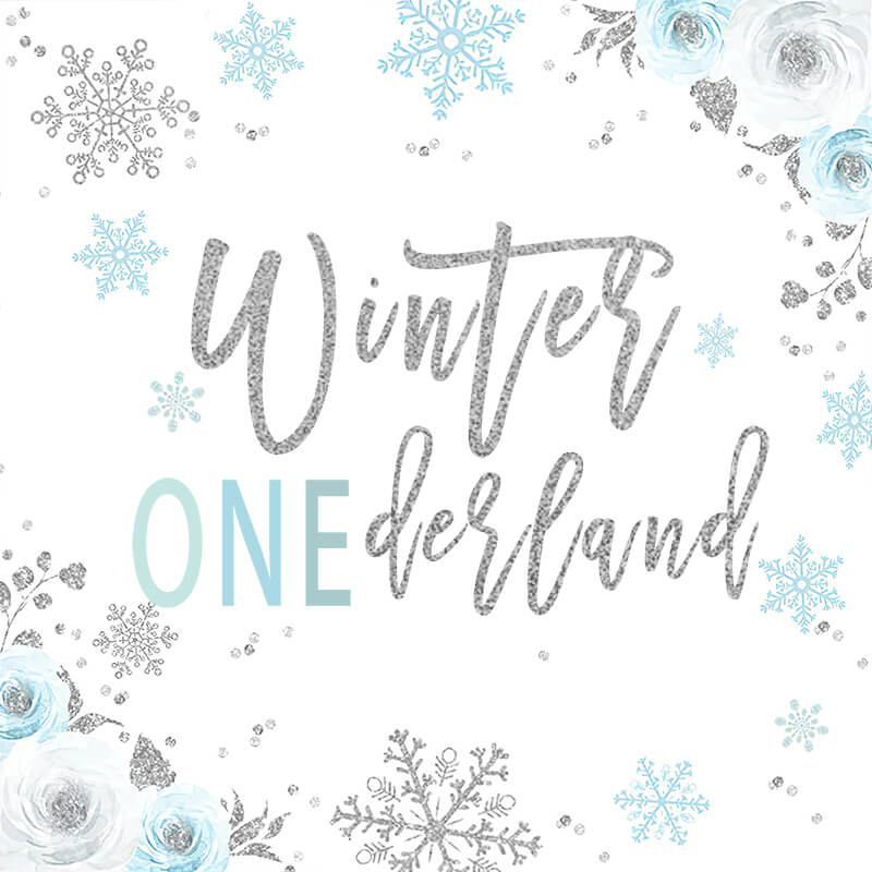 Winter Onederland 1st Birthday Party Backdrop Decoration-ubackdrop