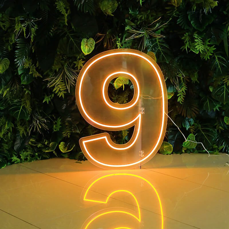 Custom 0 to 9 Number LED Neon Sign Wall Letters Light Party Decoration-ubackdrop