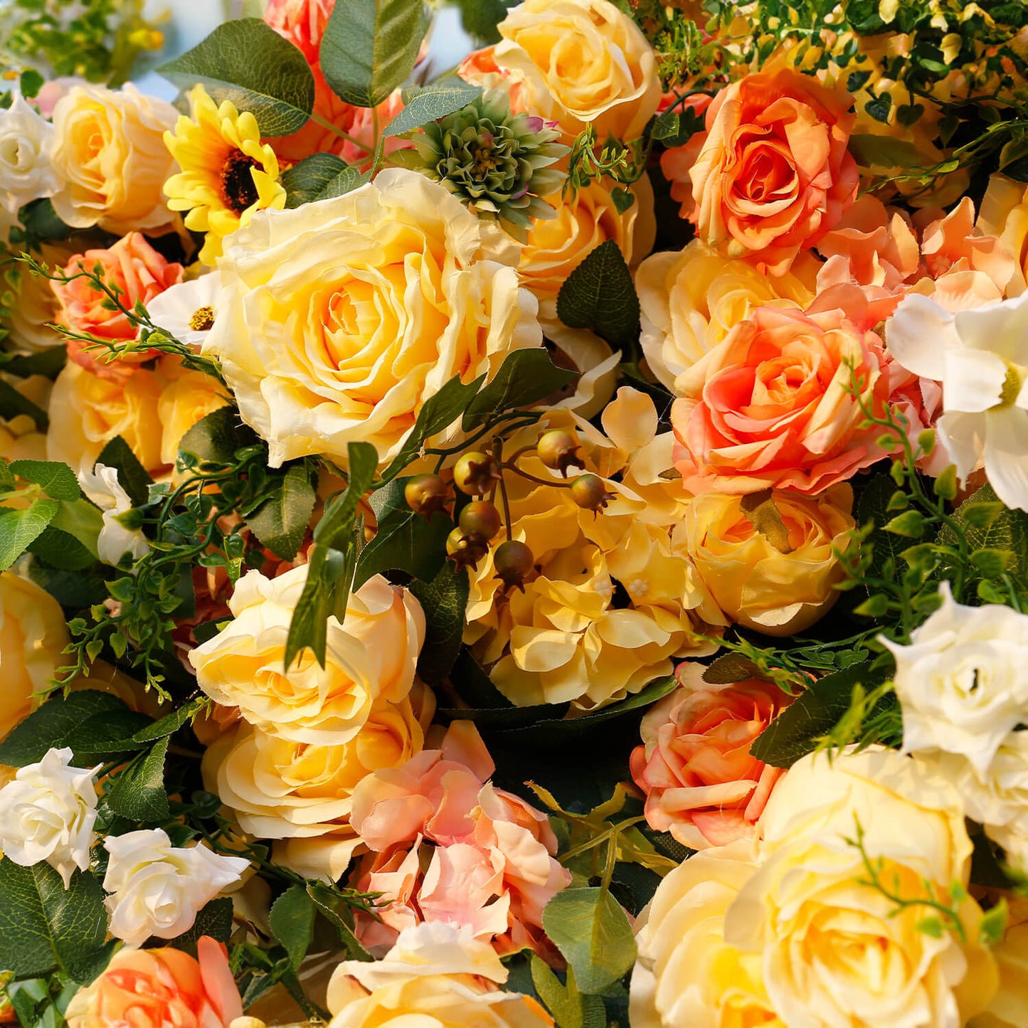 Yellow Roses Flower Wall Backdrop for Birthday&Wedding Party Decoration-ubackdrop
