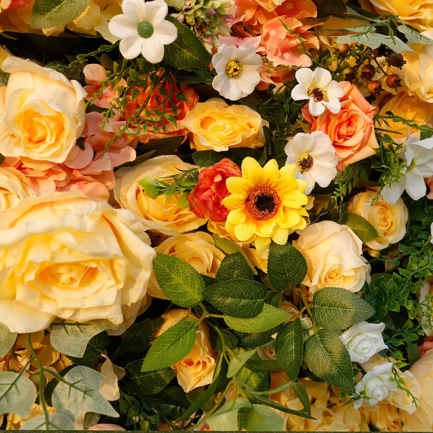 Yellow Roses Flower Wall Backdrop for Birthday&Wedding Party Decoration-ubackdrop