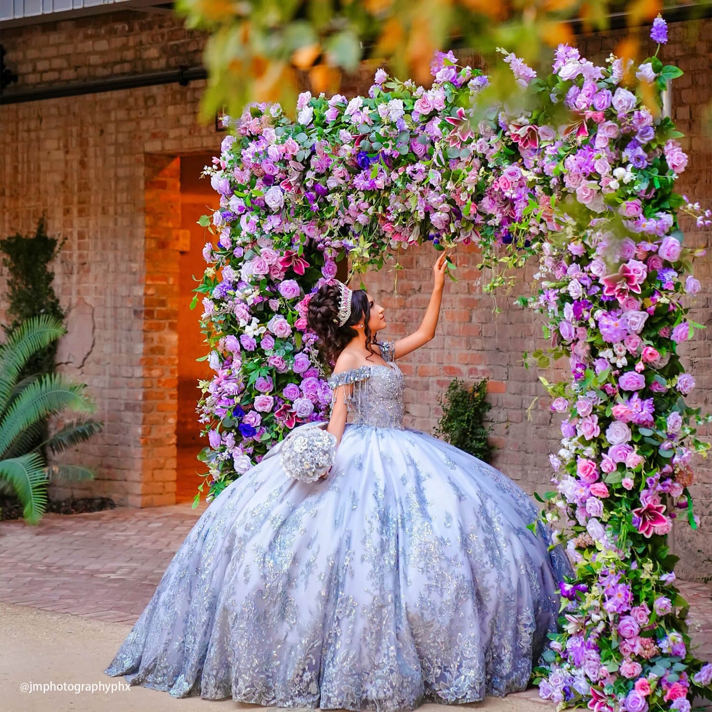 7D Purple Fabric Artificial Flower Wall Arch Wedding Party Decoration-ubackdrop