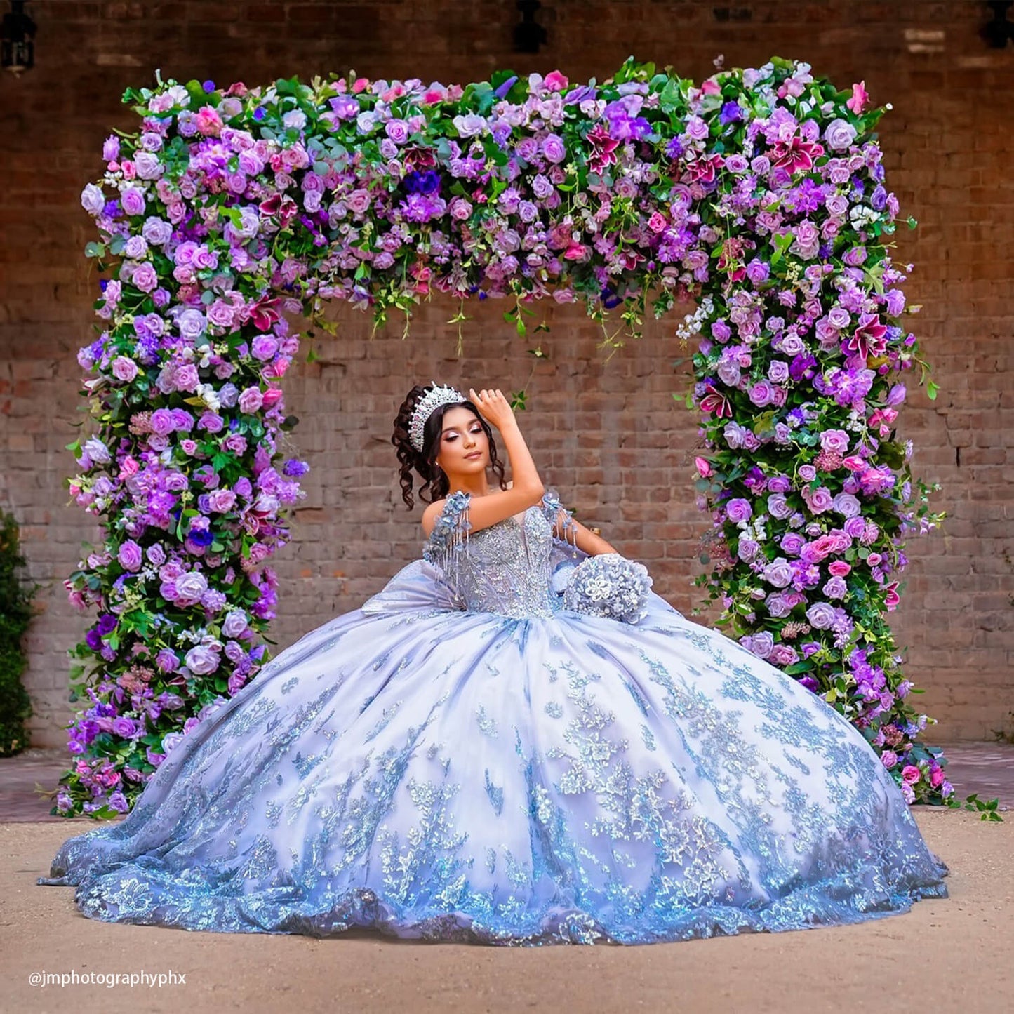 7D Purple Fabric Artificial Flower Wall Arch Wedding Party Decoration-ubackdrop