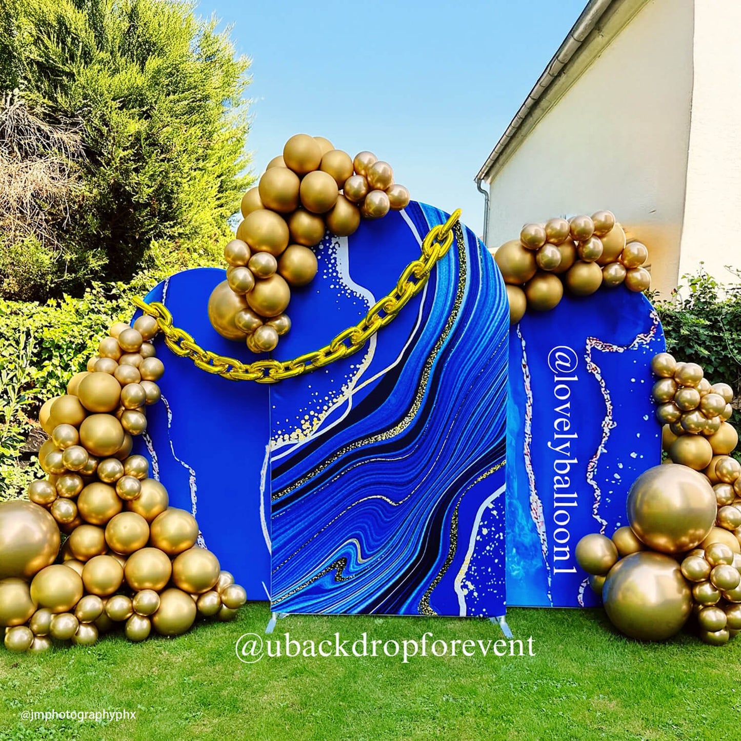 Blue Marble Chiara Arch Wall Adult Birthday Backdrop Covers-ubackdrop