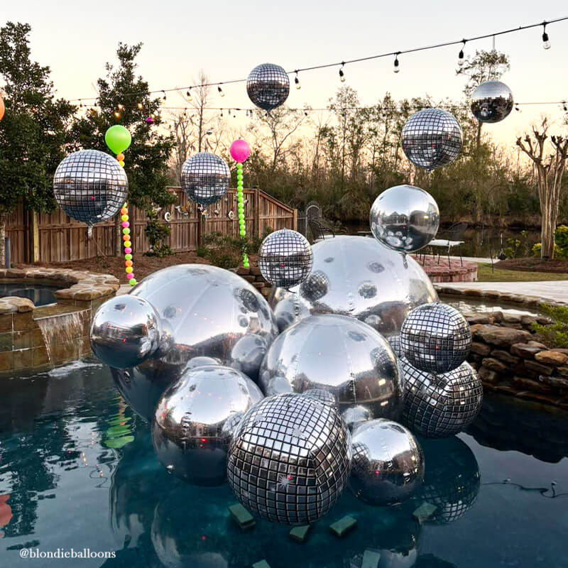 Silver Inflatable Mirror Ball Reusable Big Bubble Balloon-ubackdrop