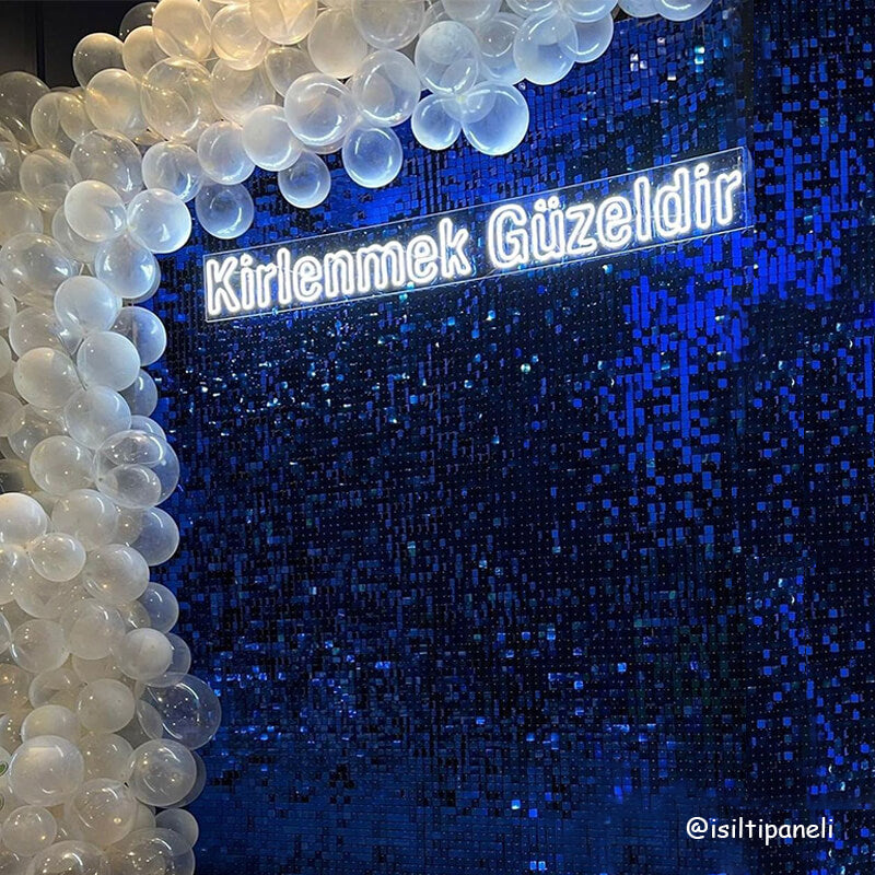 Royal Blue Shimmer Wall Panels – Easy Setup Birthday/Event/Theme Party Decorations-ubackdrop