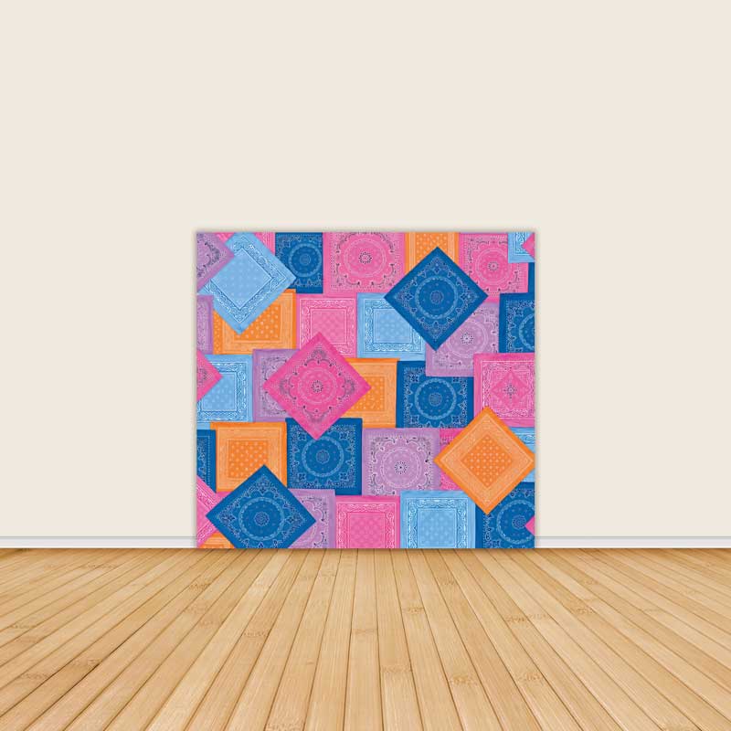 Colorful Paisley Bandana Patchwork Western Party Square Backdrop