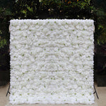 3D White Luxury Fabric Artificial Flower Wall Wedding Party Decor