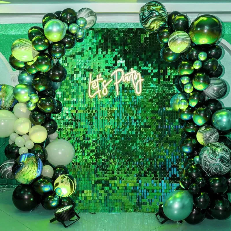 Bright Green Shimmer Wall Panels – Easy Setup Birthday/Event/Theme Party Decorations-ubackdrop