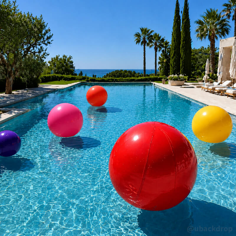 Red Oversized Matte Inflatable Balls for Event Props | Ubackdrop ...