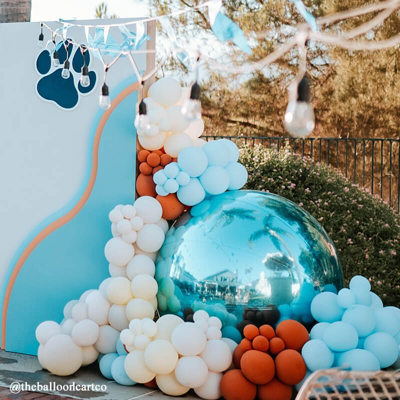 Light Blue Inflatable Mirror Ball Reusable Big Bubble Balloon-ubackdrop