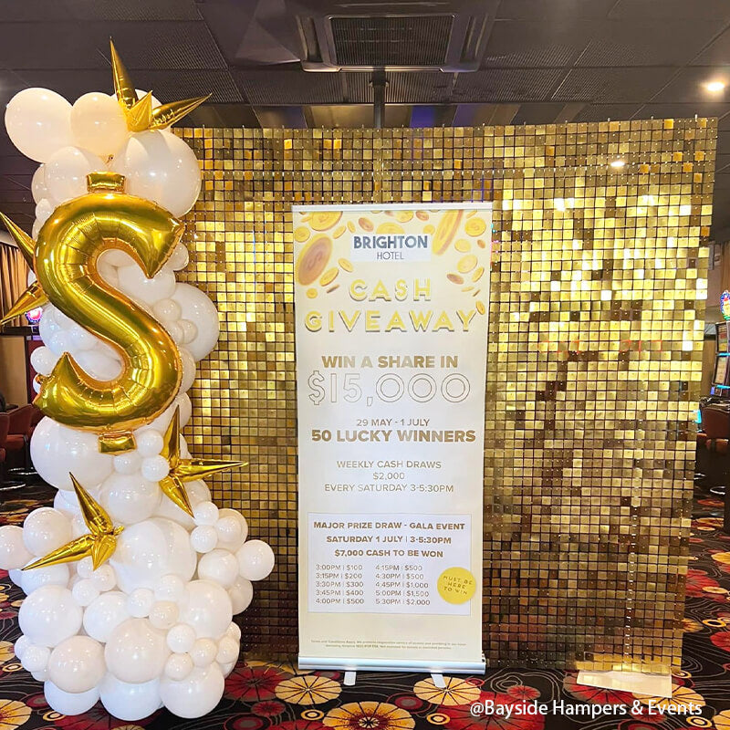 Light Gold Shimmer Wall Panels – Easy Setup Wedding/Event/Theme Party Decorations-ubackdrop