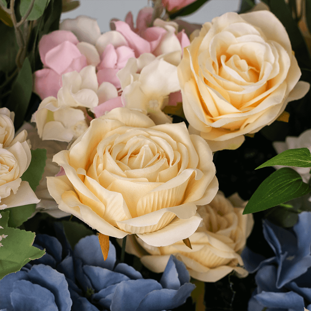 Luxury Pink & Blue Artificial Flower Runner for Wedding Decor-ubackdrop