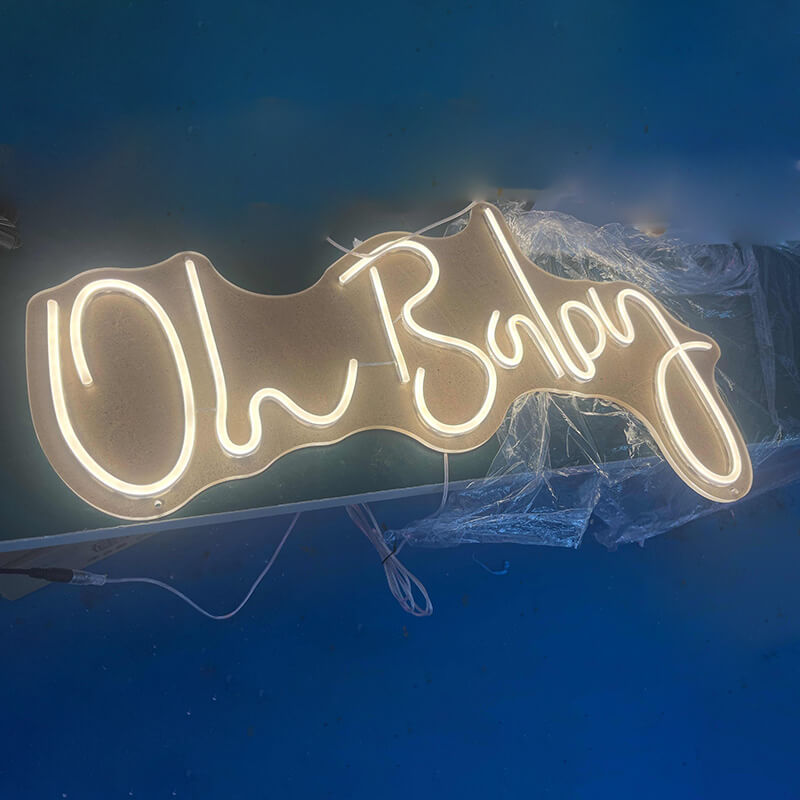 Oh Baby LED Neon Sign Resuable Party Decoration Backdrop-ubackdrop