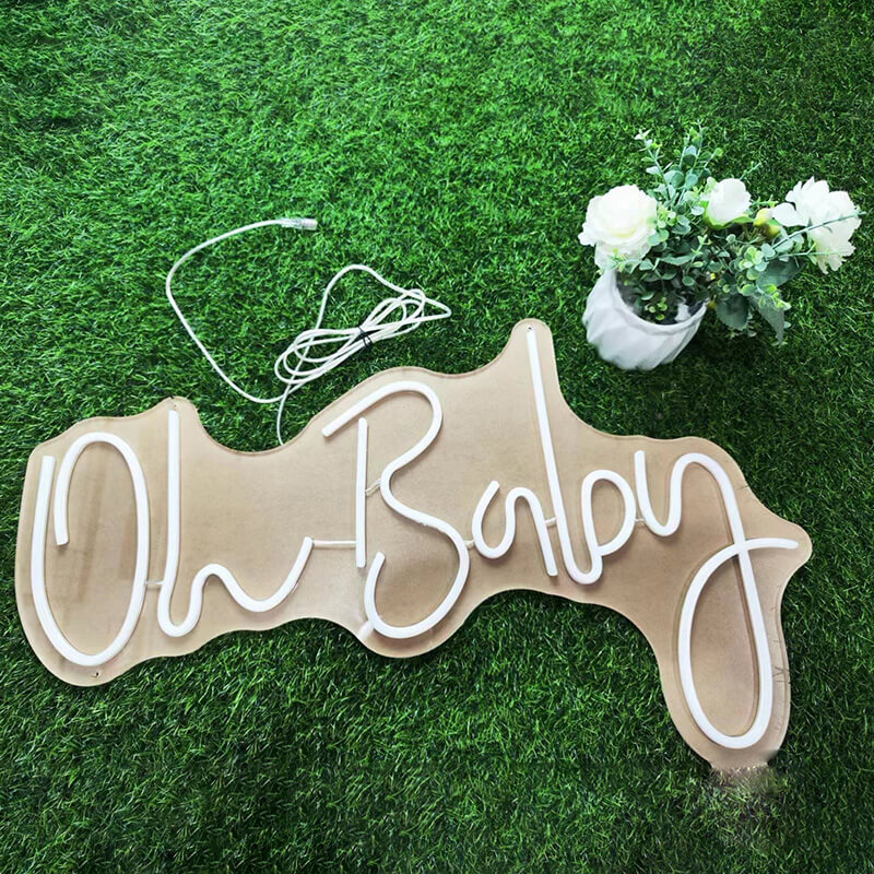 Oh Baby LED Neon Sign Resuable Party Decoration Backdrop-ubackdrop