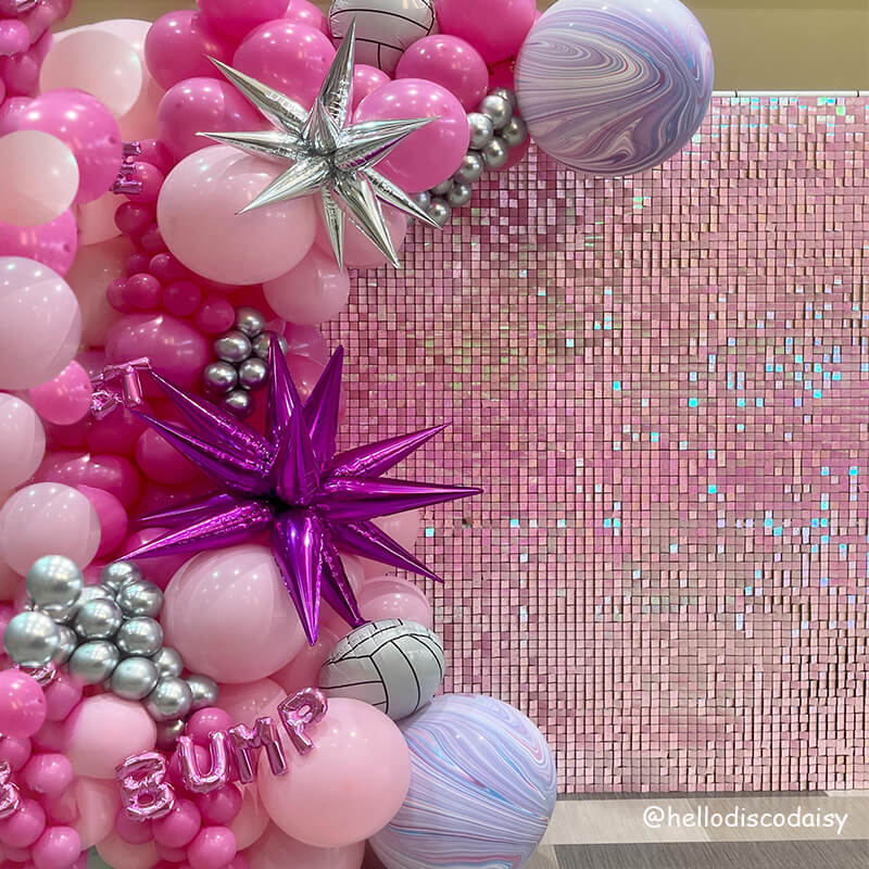 Gradient Pink Shimmer Wall Panels, Easy Setup Party Decorations-ubackdrop