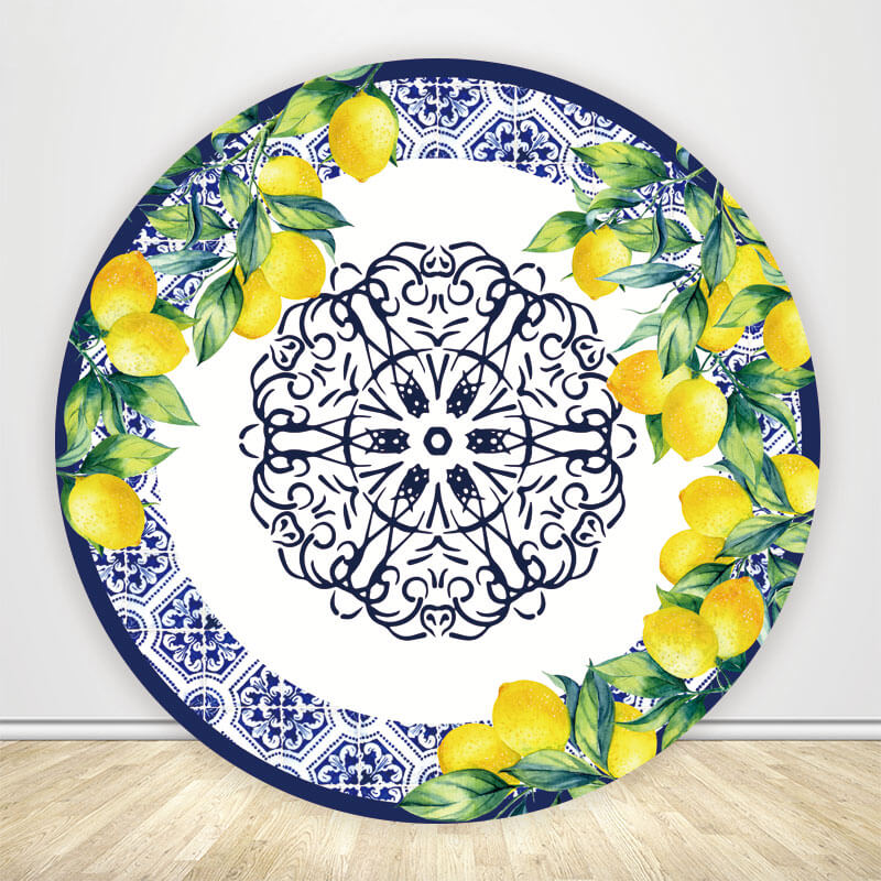 Positano Print Summer Fresh Lemon Baby Shower Party Decor-ubackdrop