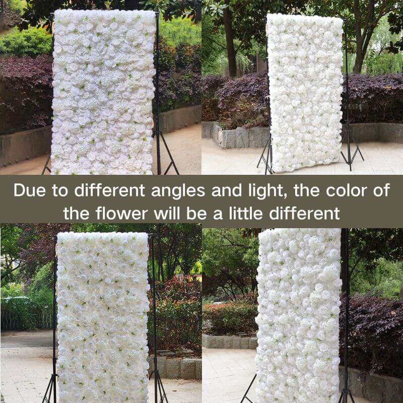 3D White Luxury Fabric Artificial Flower Wall Wedding Party Decor-ubackdrop
