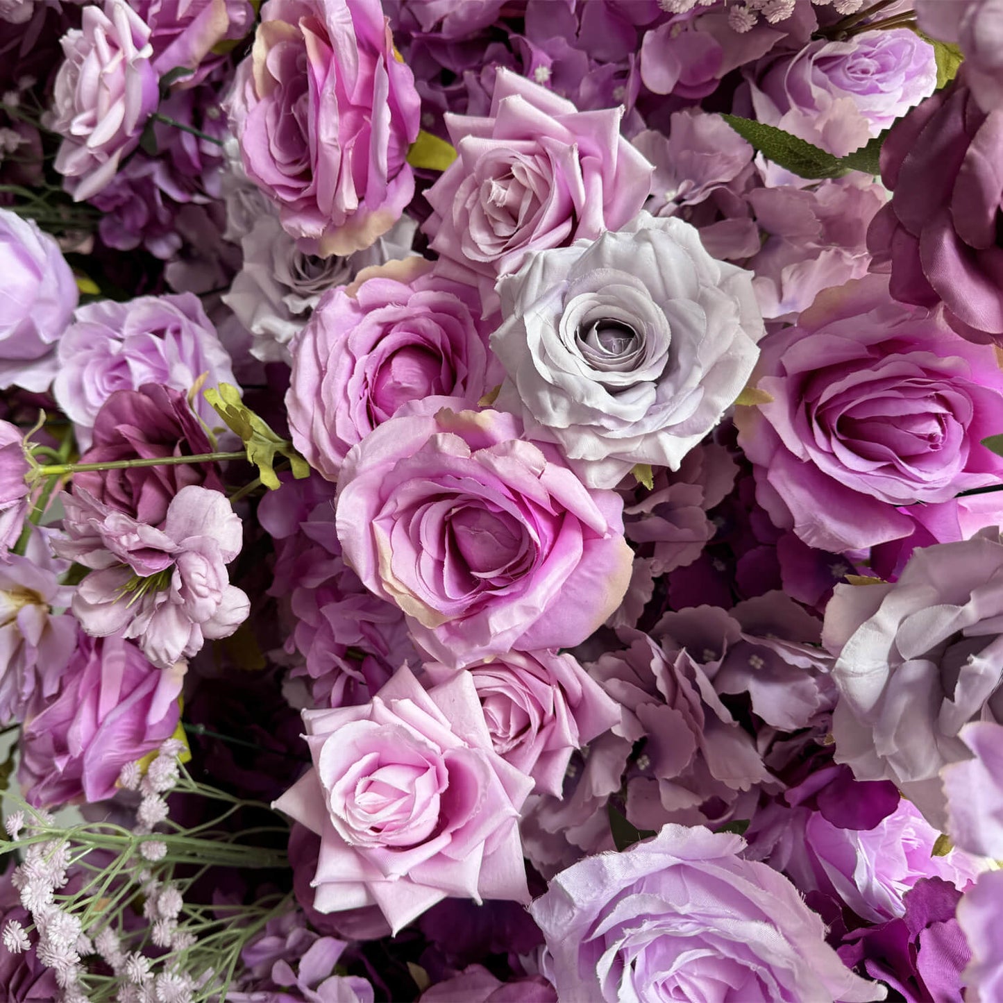 Purple Roses Fabric Artificial Arch Flower Wall-ubackdrop