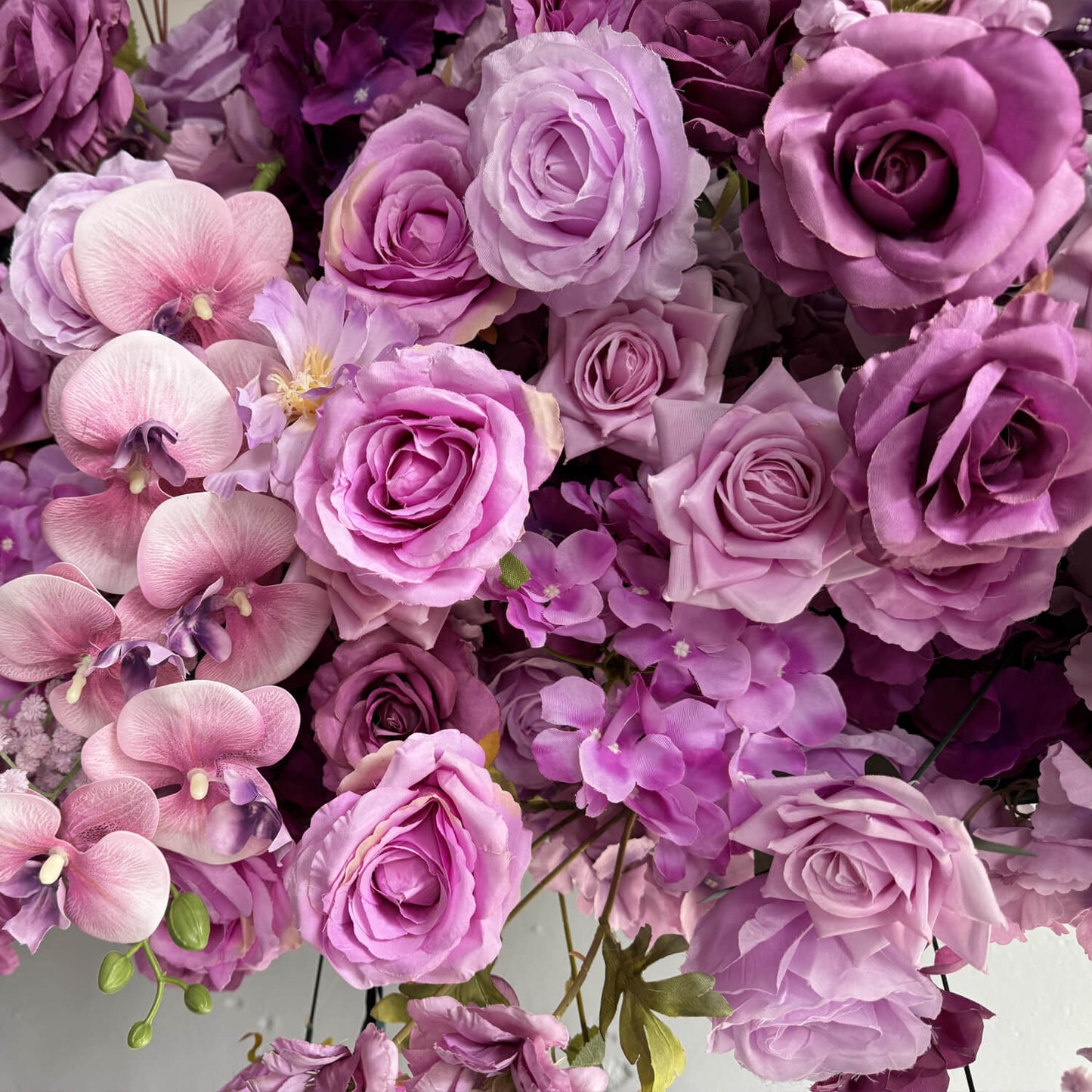 Purple Roses Fabric Artificial Arch Flower Wall-ubackdrop