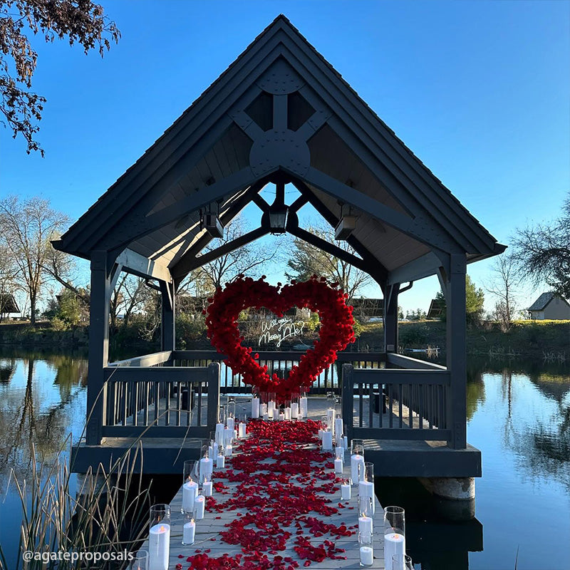 8ft Romantic Atmosphere Heart Shaped Red Rose Flower Wall Wedding Decoration Indoor-ubackdrop
