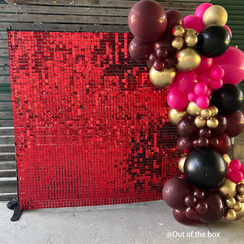 Red Shimmer Wall Panels – Easy Setup Wedding/Event/Theme Party Decorations-ubackdrop