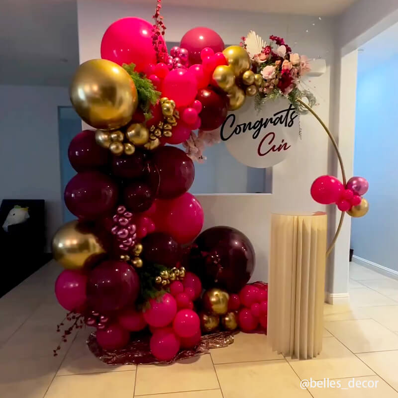 6.5 Ft Round Aluminum Wedding Arch Photo Booth Backdrop Stand-ubackdrop