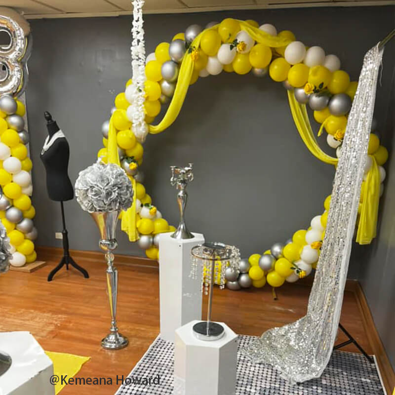Party & Hoop Balloon Circle Loop Flower Arch Photo Booth Backdrop Stand Round Backdrop-ubackdrop