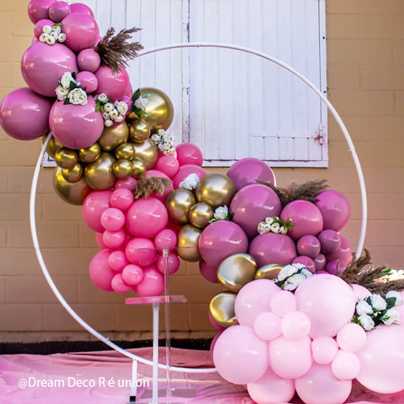 6.5 Ft Round Aluminum Wedding Arch Photo Booth Backdrop Stand-ubackdrop