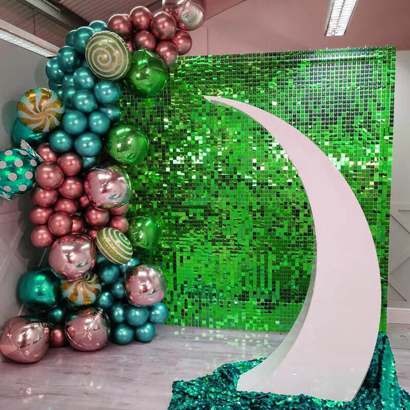Bright Green Shimmer Wall Panels – Easy Setup Birthday/Event/Theme Party Decorations-ubackdrop