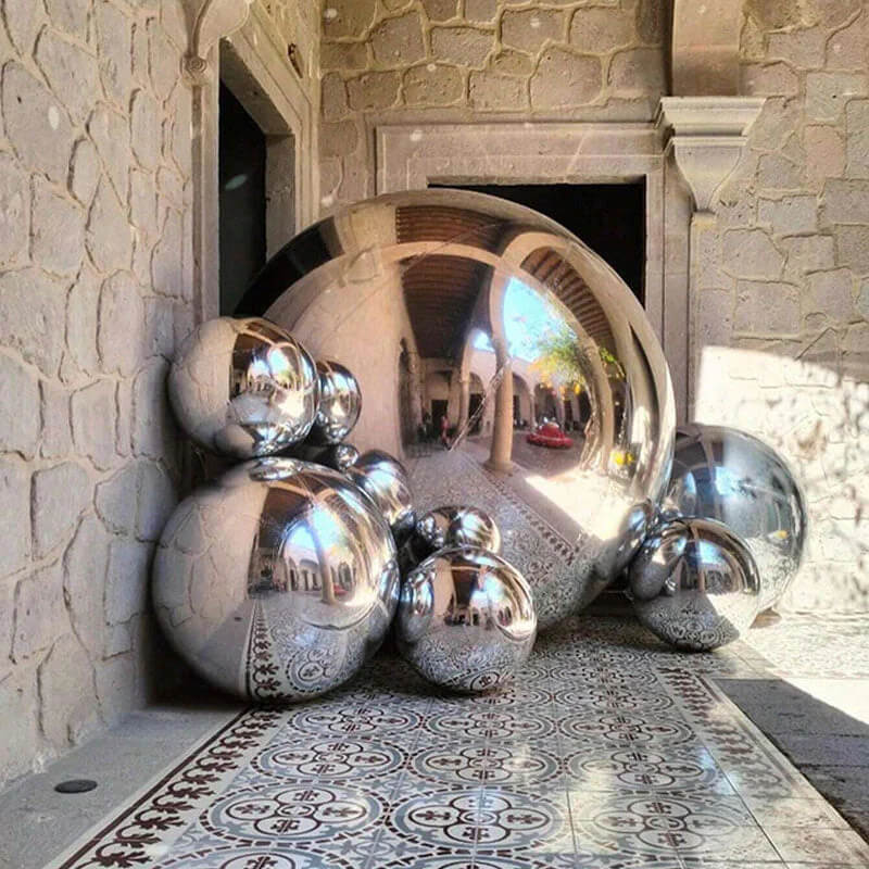 Silver Inflatable Mirror Ball Reusable Big Bubble Balloon-ubackdrop