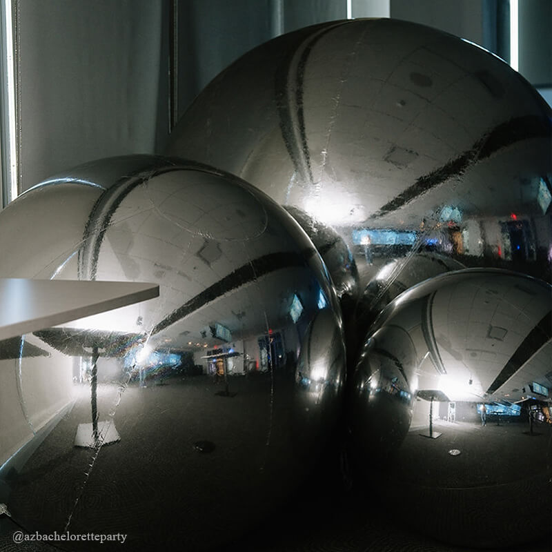 Silver Inflatable Mirror Ball Reusable Big Bubble Balloon-ubackdrop