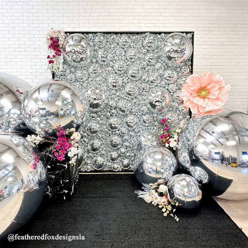 Silver Inflatable Mirror Ball Reusable Big Bubble Balloon-ubackdrop