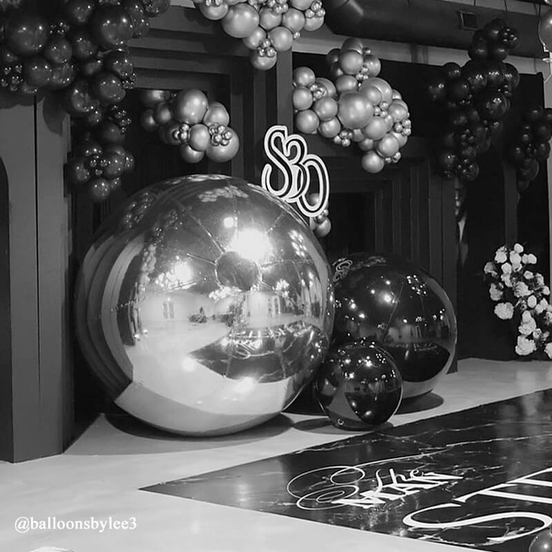 Silver Inflatable Mirror Ball Reusable Big Bubble Balloon-ubackdrop