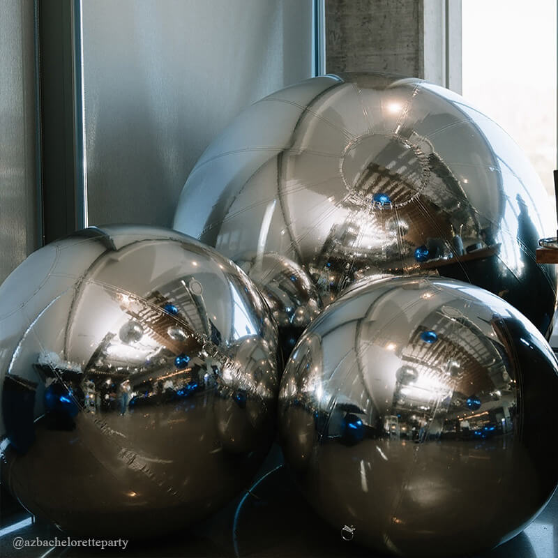 Silver Inflatable Mirror Ball Reusable Big Bubble Balloon-ubackdrop