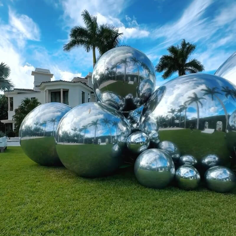 Silver Inflatable Mirror Ball Reusable Big Bubble Balloon-ubackdrop