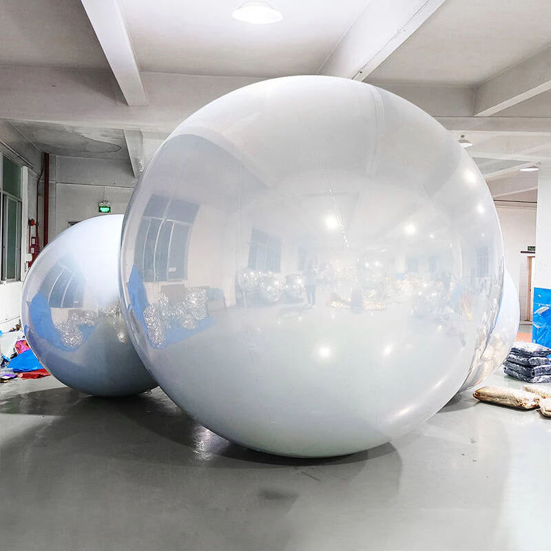 White Inflatable Mirror Ball Reusable Big Bubble Balloon-ubackdrop