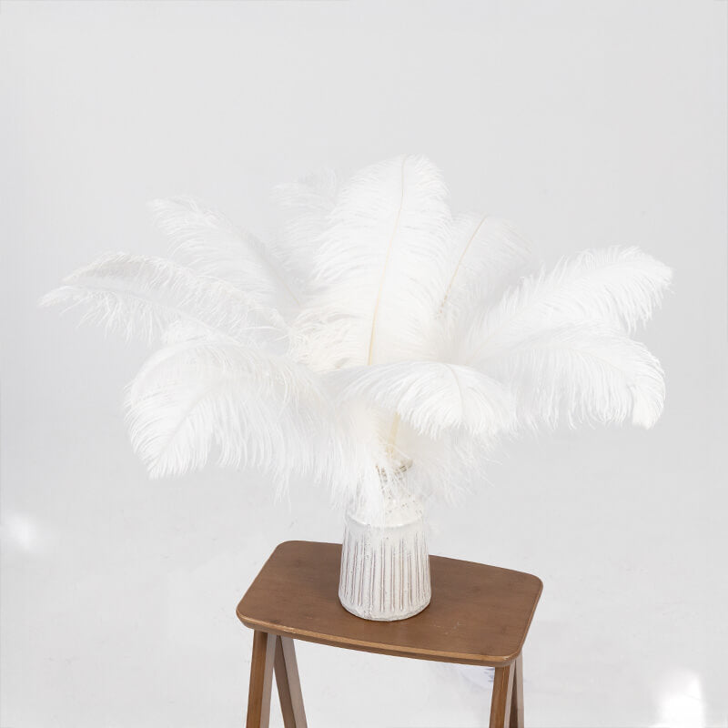 24"-26" Length White Natural Ostrich Feathers Centerpiece Filler-ubackdrop