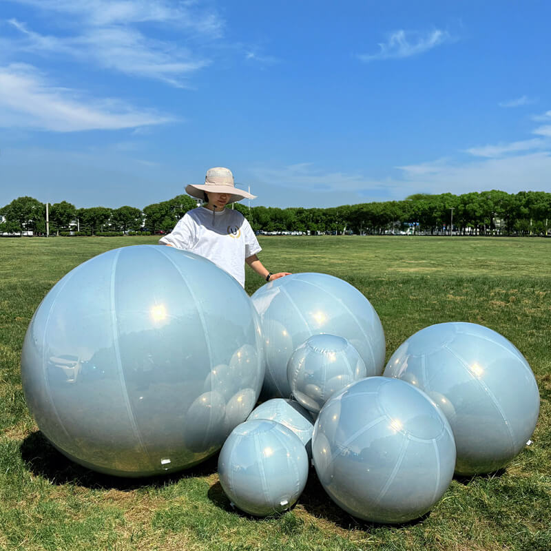 White Inflatable Mirror Ball Reusable Big Bubble Balloon-ubackdrop