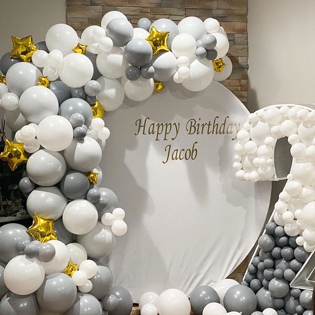 Black and White Happy Birthday Banner, Black and White Party Decorations -   Sweden