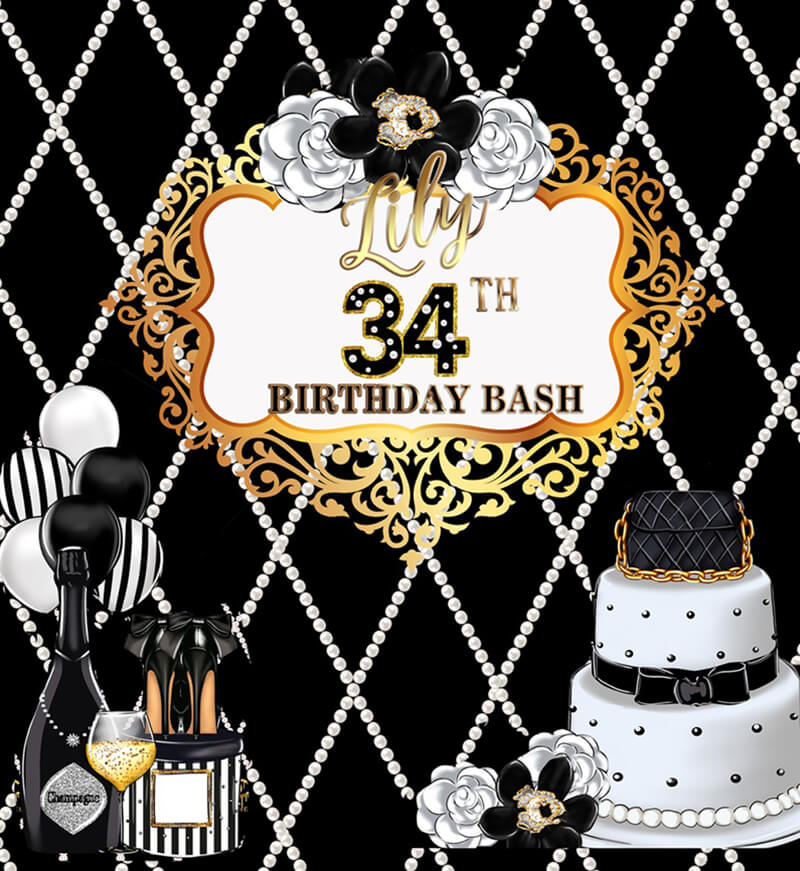 30th Birthday Backdrop for Her-ubackdrop