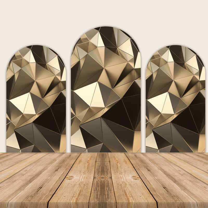 3D Stereo Gold Chiara Arch Backdrop Covers-ubackdrop