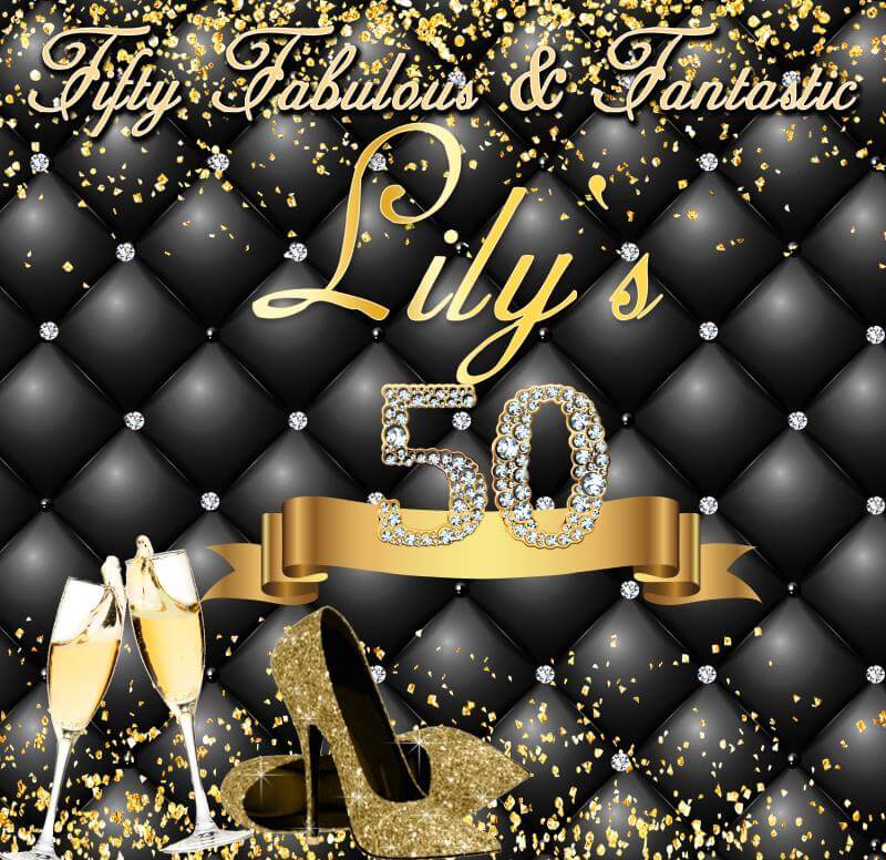 50 Fabulous Fantastic Birthday Backdrop-ubackdrop