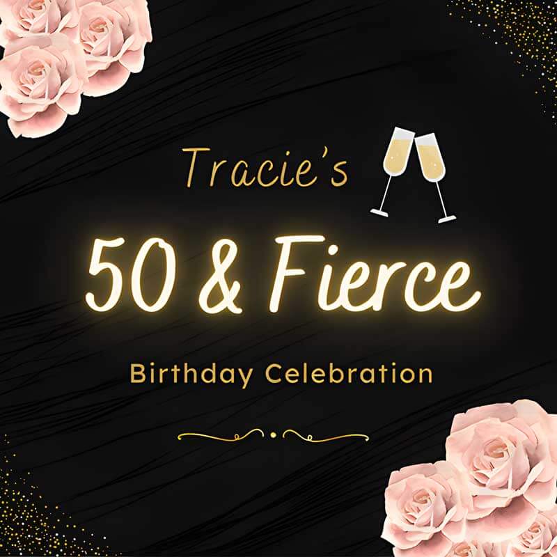 50 & Fierce Birthday Party Backdrop-ubackdrop