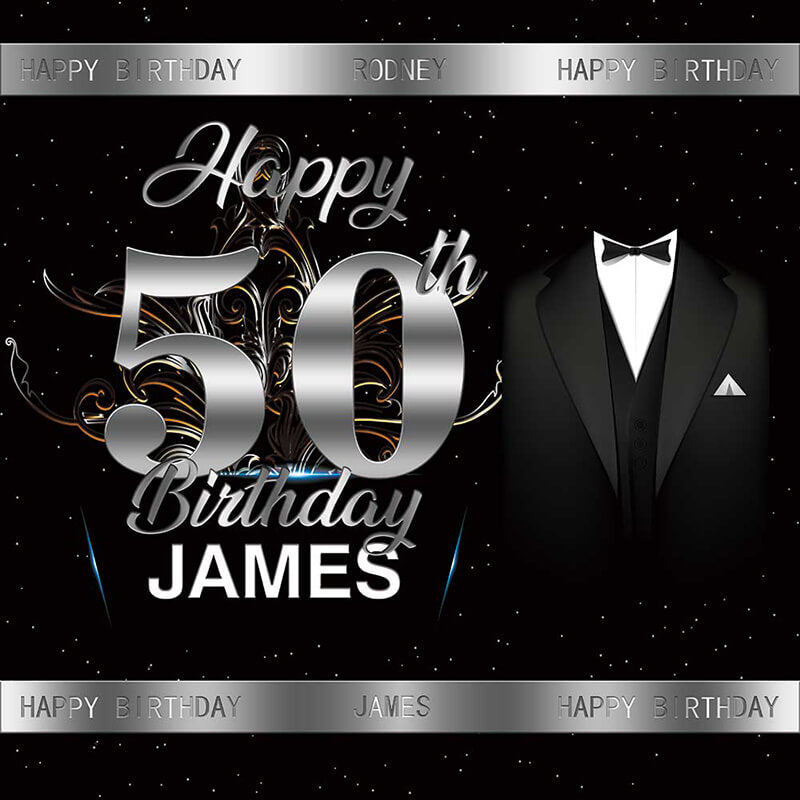 50th Birthday Backdrop for Him-ubackdrop